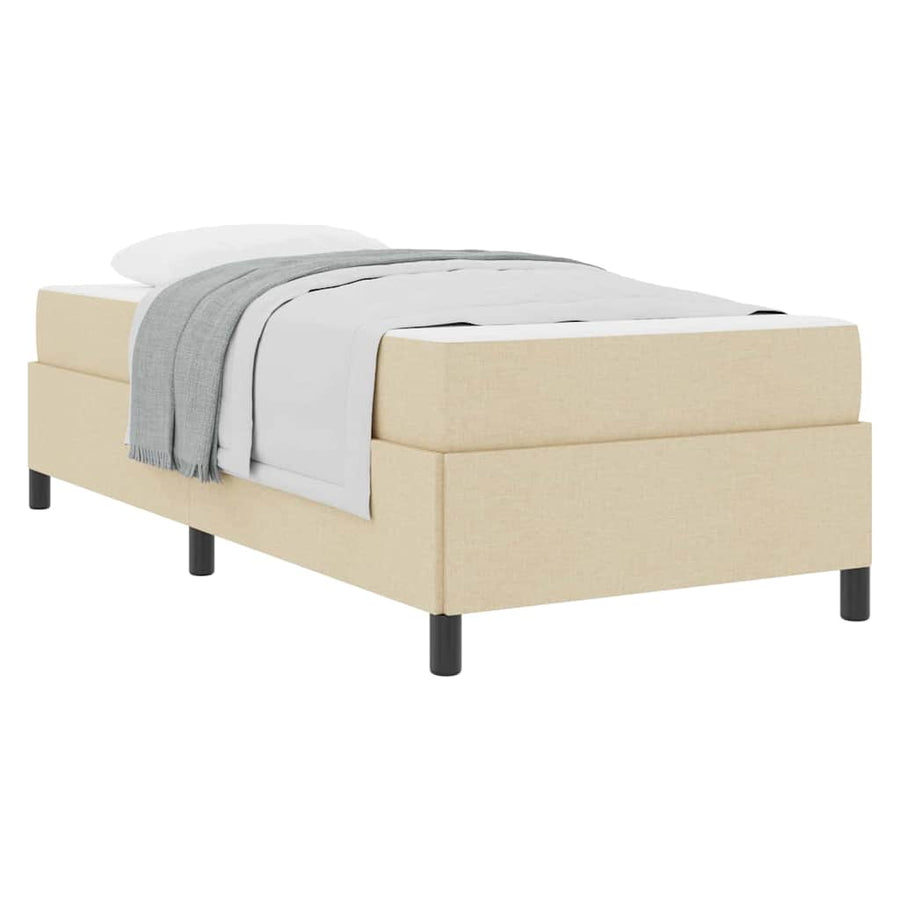 Boxspring bed Taupe, Zwart 90 x 190 cm Stof, Engineered Hout