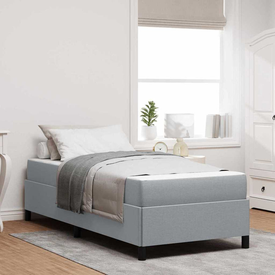 Boxspring bed Lichtgrijs, Zwart 90 x 200 cm
