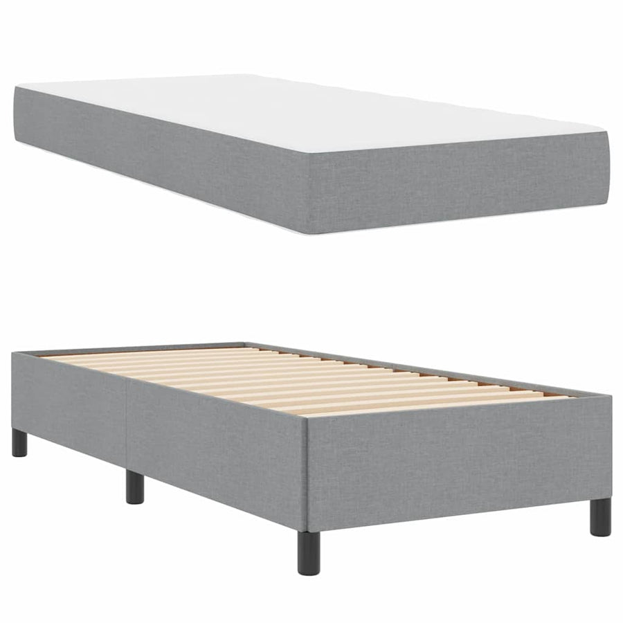 Boxspring bed Lichtgrijs, Zwart 90 x 200 cm