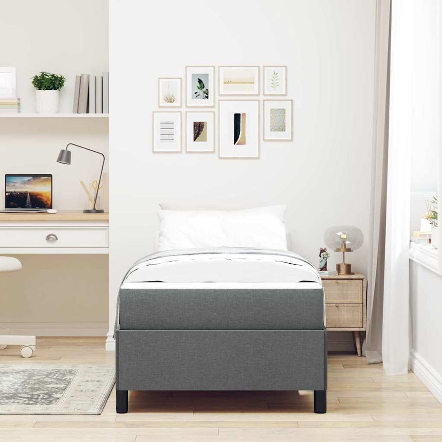 Boxspring bed Donkergrijs, Zwart 90 x 200 cm