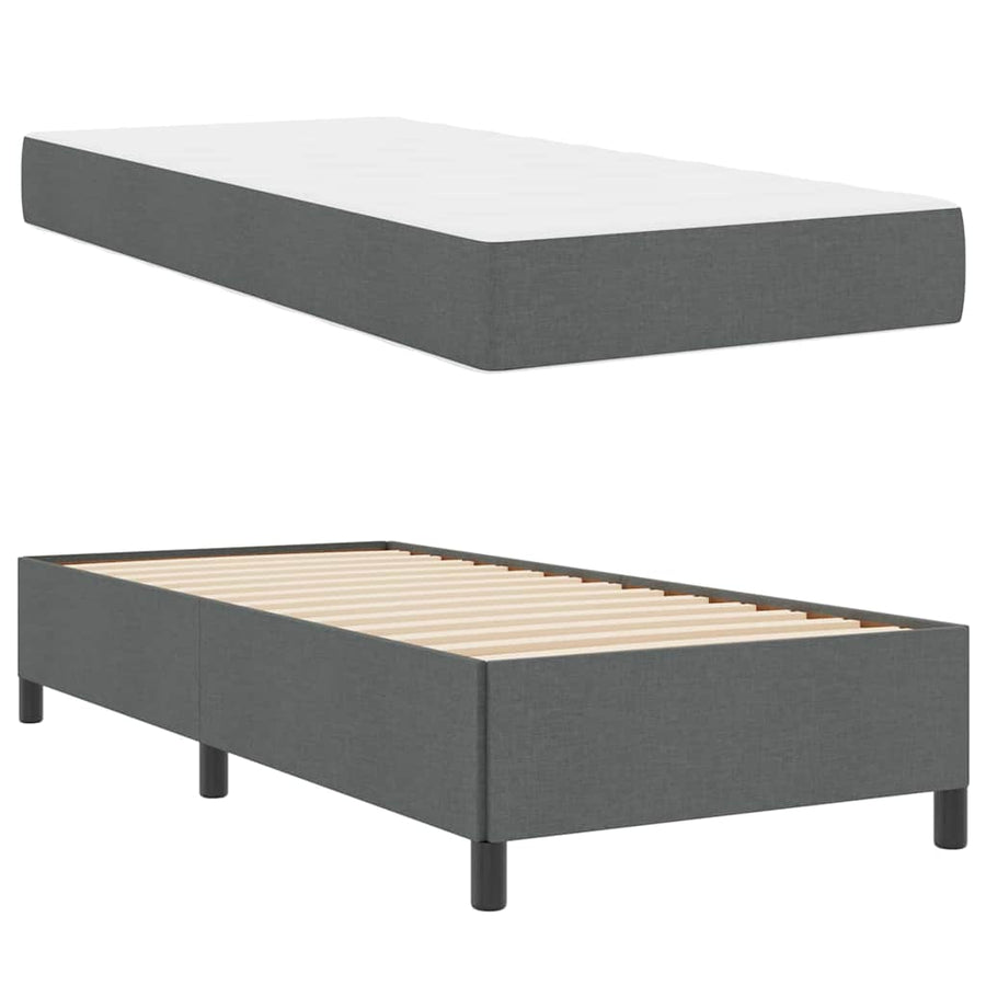 Boxspring bed Donkergrijs, Zwart 90 x 200 cm