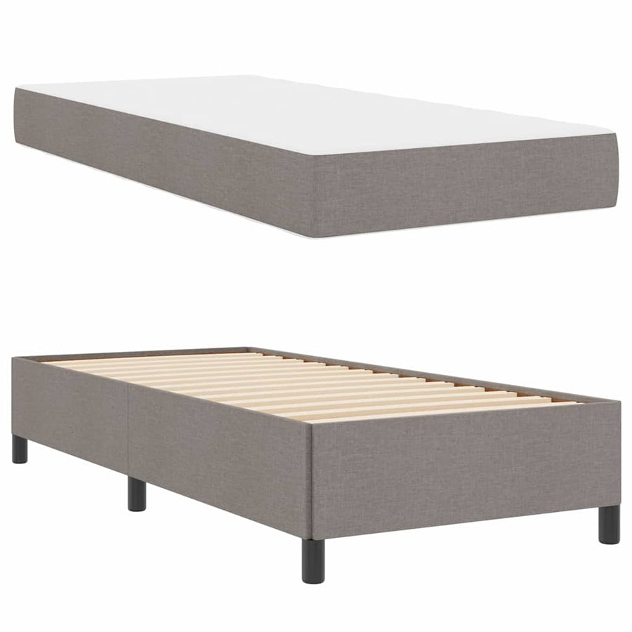 Boxspring bed Crème, Zwart 90 x 200 cm Stof, Engineered Hout
