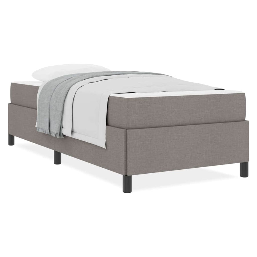 Boxspring bed Crème, Zwart 90 x 200 cm Stof, Engineered Hout