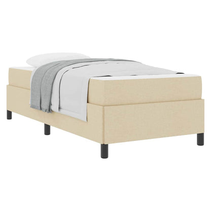Boxspring bed Crème, Zwart 90 x 200 cm Stof, Engineered Hout