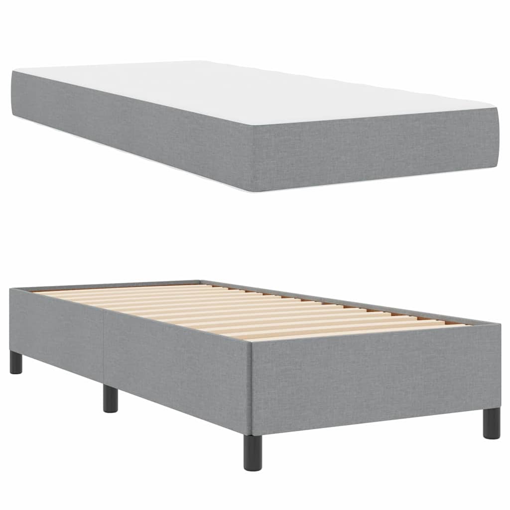 Boxspring bed Lichtgrijs, Zwart 100 x 200 cm