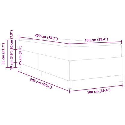 Boxspring bed Lichtgrijs, Zwart 100 x 200 cm