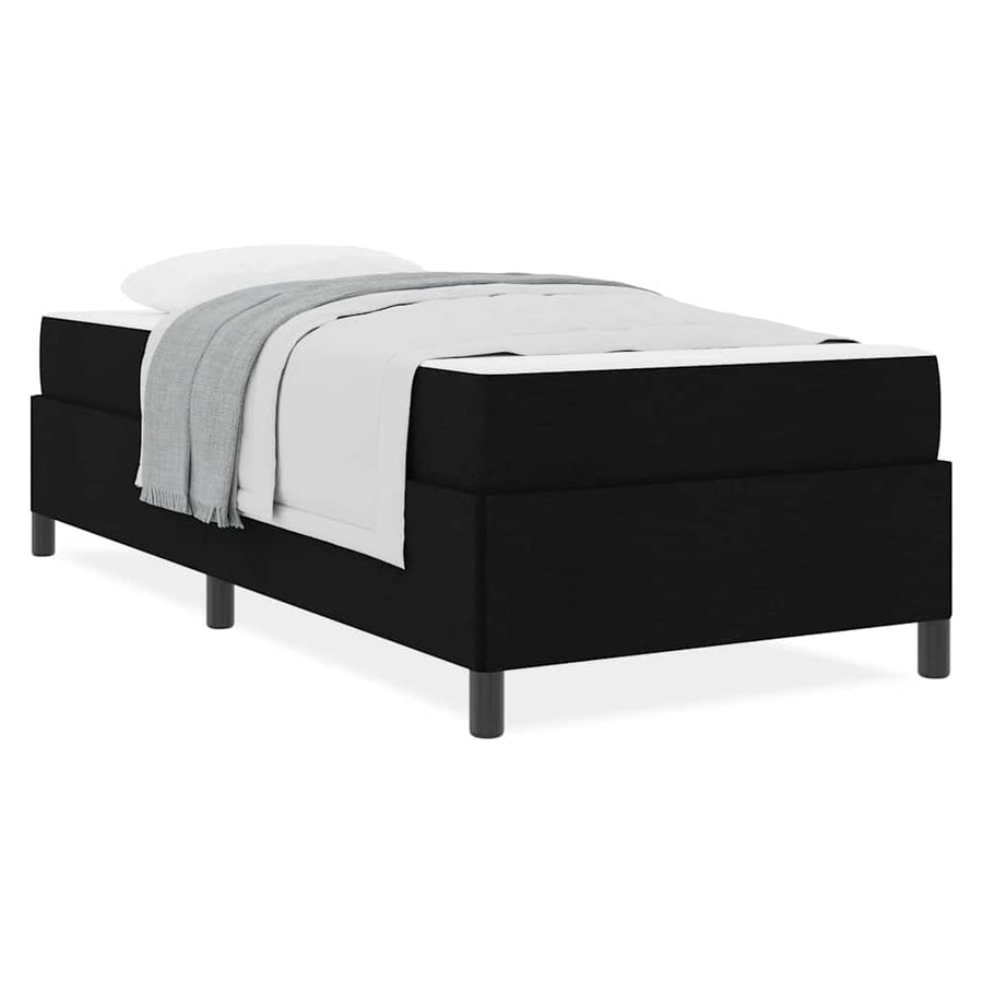 Boxspring bed Zwart, Zwart 100 x 200 cm Stof, Engineered Hout