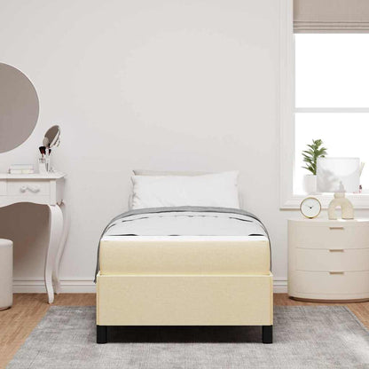 Boxspring bed Crème, Zwart 100 x 200 cm Stof, Engineered Hout