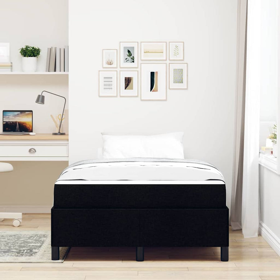 Boxspring bed Zwart, Zwart 120 x 190 cm Stof, Engineered Hout