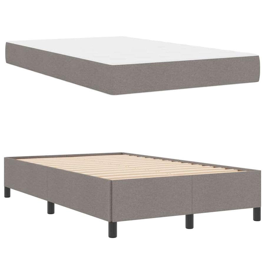 Boxspring bed Taupe, Zwart 120 x 190 cm Stof, Engineered Hout
