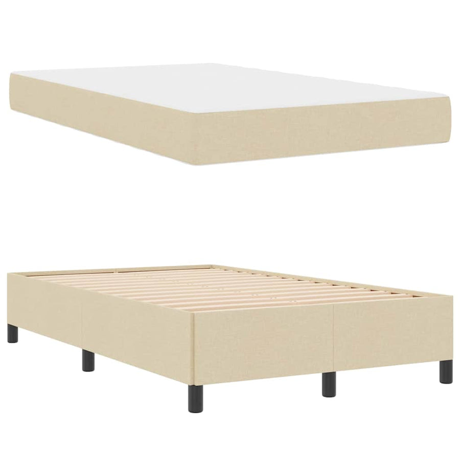 Boxspring bed Crème en Zwart 120 x 190 cm