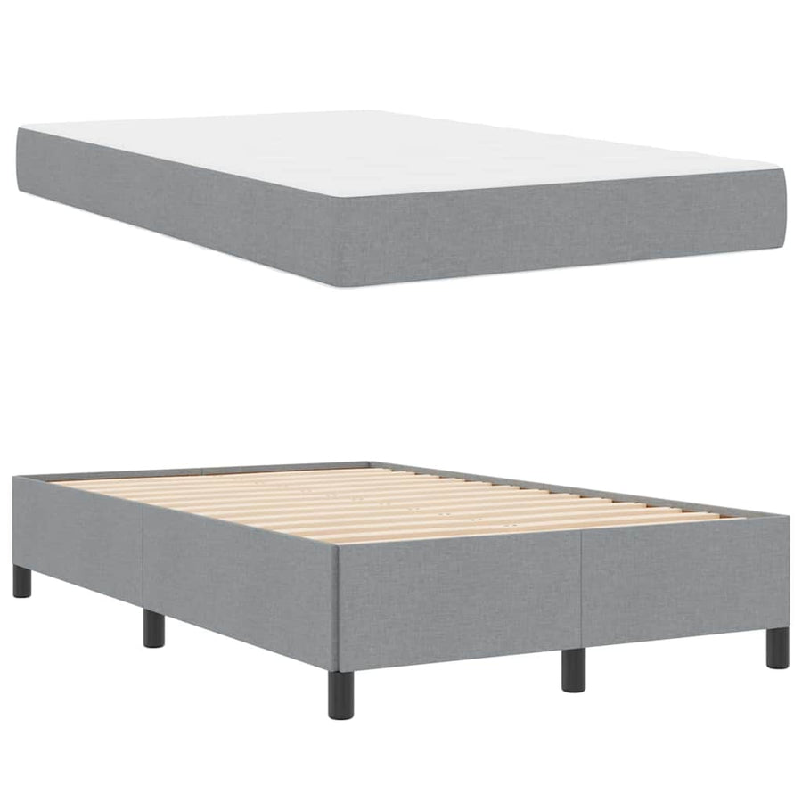 Boxspring bed Lichtgrijs, Zwart 120 x 200 cm