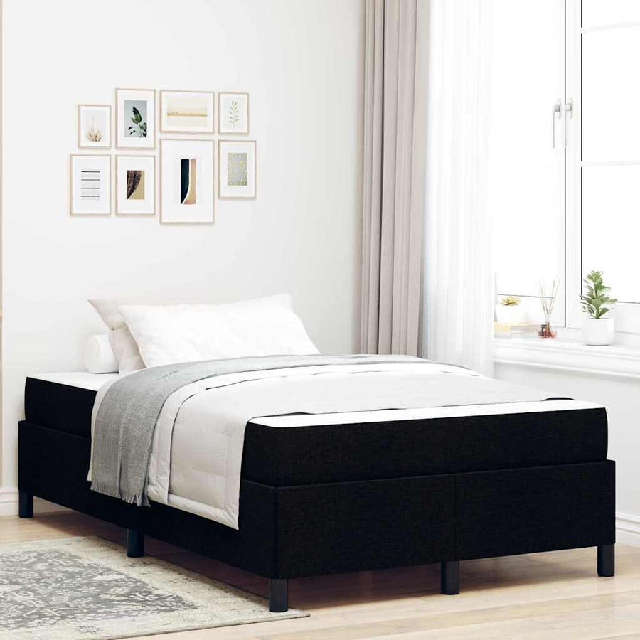 Boxspring bed Zwart, Zwart 120 x 200 cm Stof, Engineered Hout