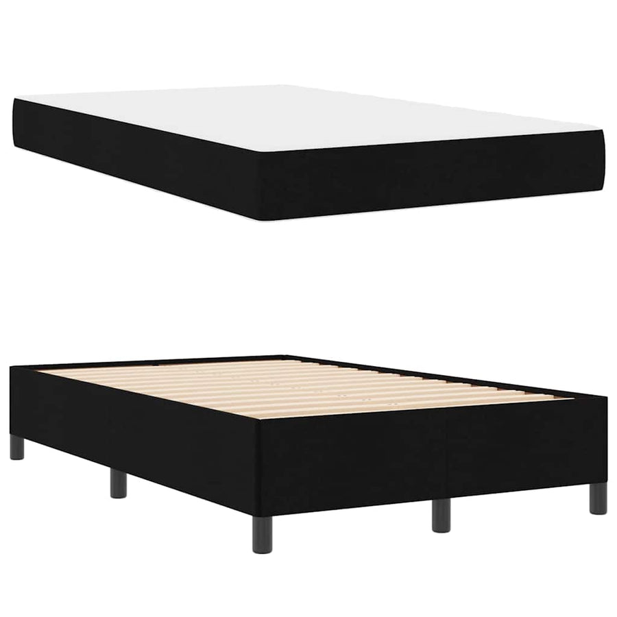 Boxspring bed Zwart, Zwart 120 x 200 cm Stof, Engineered Hout