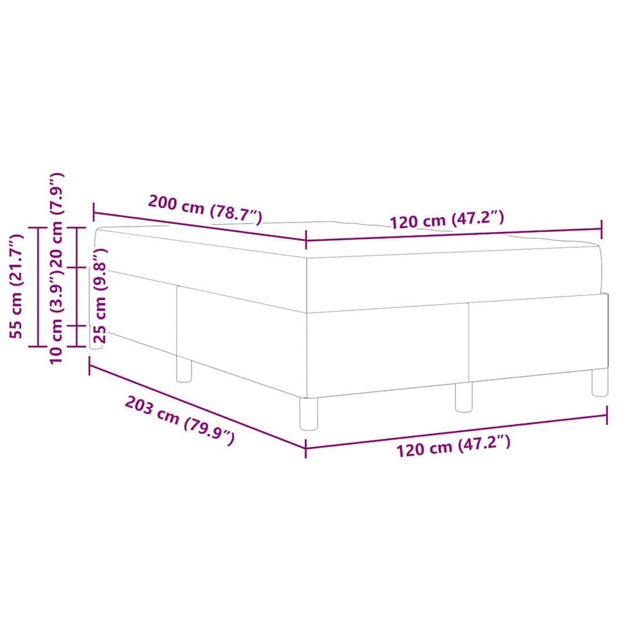 Boxspring bed Taupe, Zwart 120 x 200 cm Stof, Engineered Hout