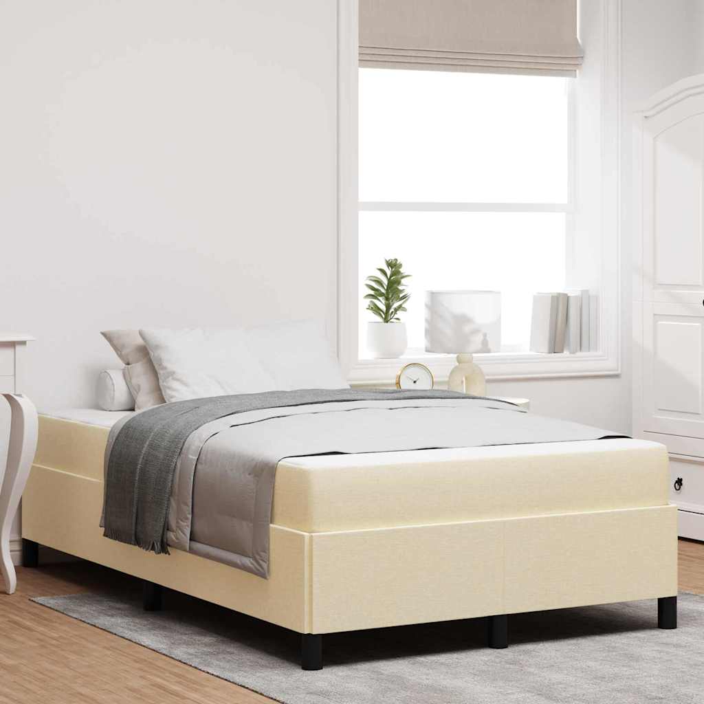 Boxspring bed Crème, Zwart 120 x 200 cm Stof, Engineered Hout