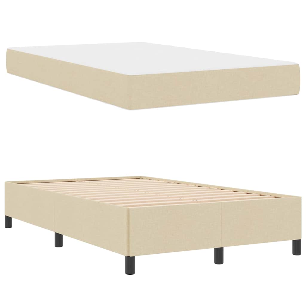 Boxspring bed Crème, Zwart 120 x 200 cm Stof, Engineered Hout
