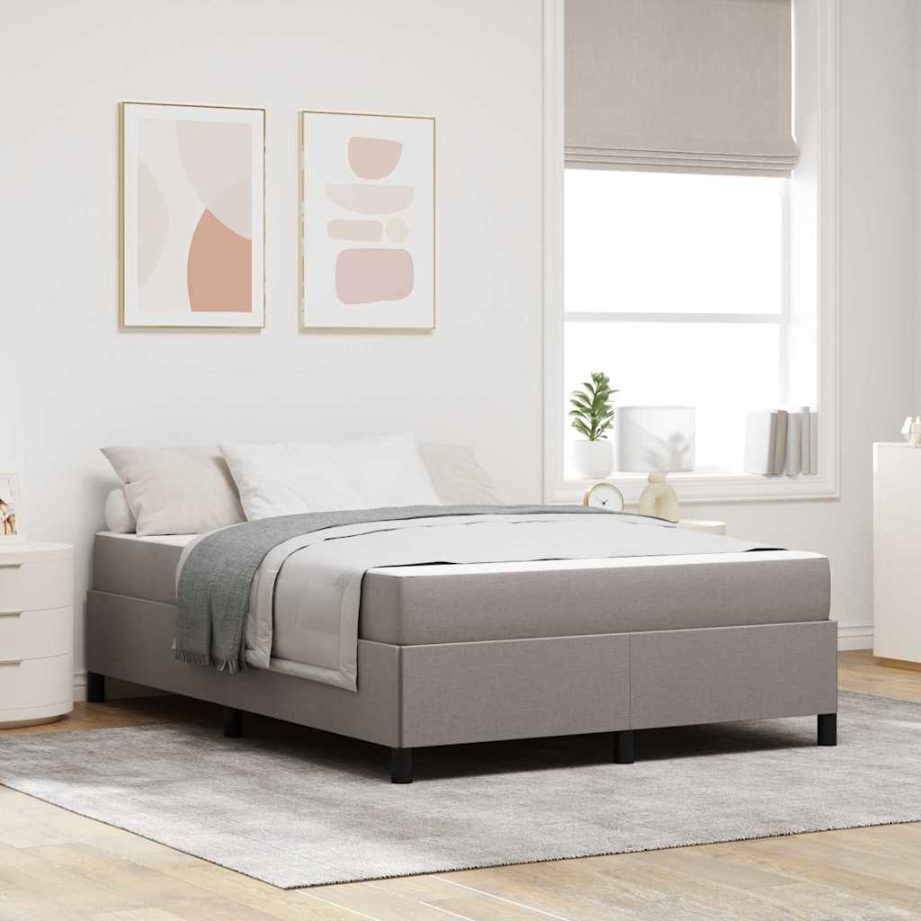 Boxspring bed Taupe, Zwart 140 x 190 cm Stof, Engineered Hout