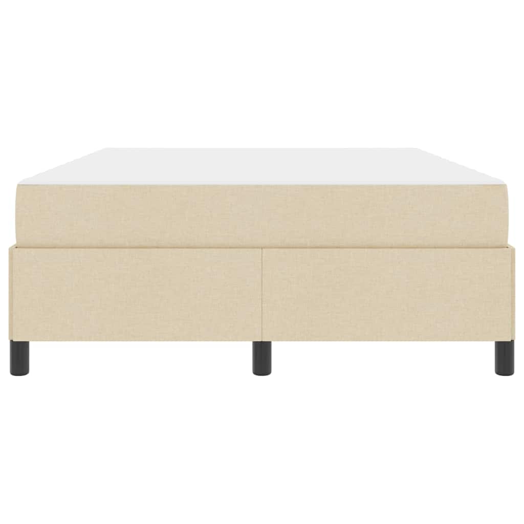 Boxspring bed Crème, Zwart 140 x 190 cm Stof, Engineered Hout