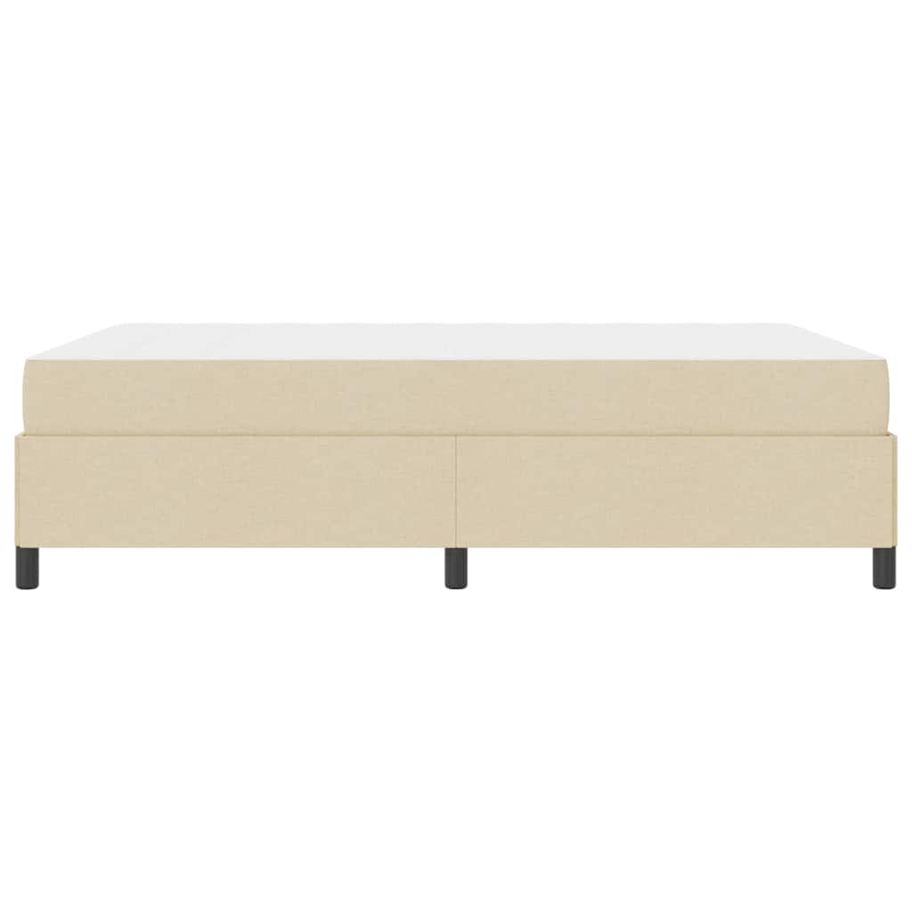Boxspring bed Crème, Zwart 140 x 190 cm Stof, Engineered Hout