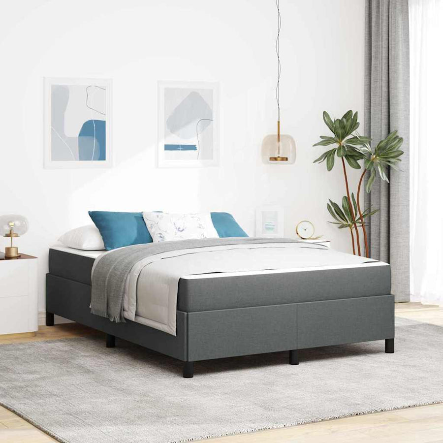 Boxspring bed Donkergrijs, Zwart 140 x 200 cm