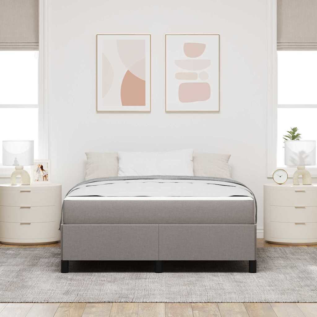 Boxspring bed Taupe, Zwart 140 x 200 cm Stof, Engineered Hout