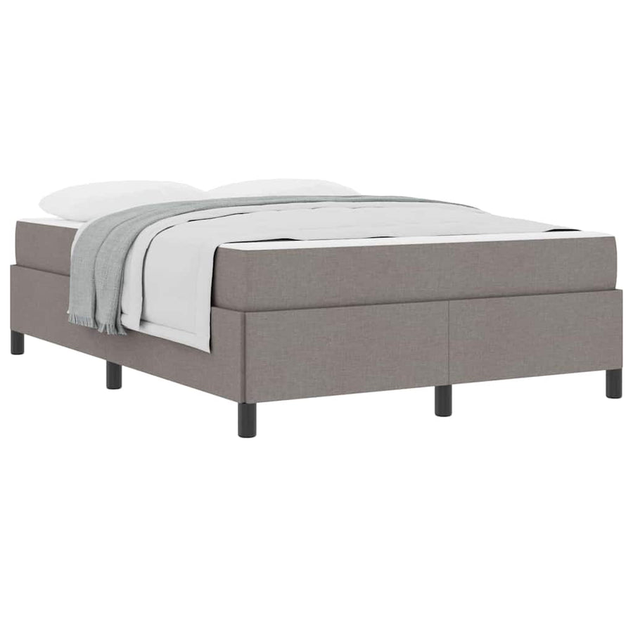 Boxspring bed Taupe, Zwart 140 x 200 cm Stof, Engineered Hout