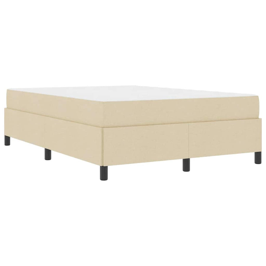 Boxspring bed Crème, Zwart 140 x 200 cm Stof, Engineered Hout