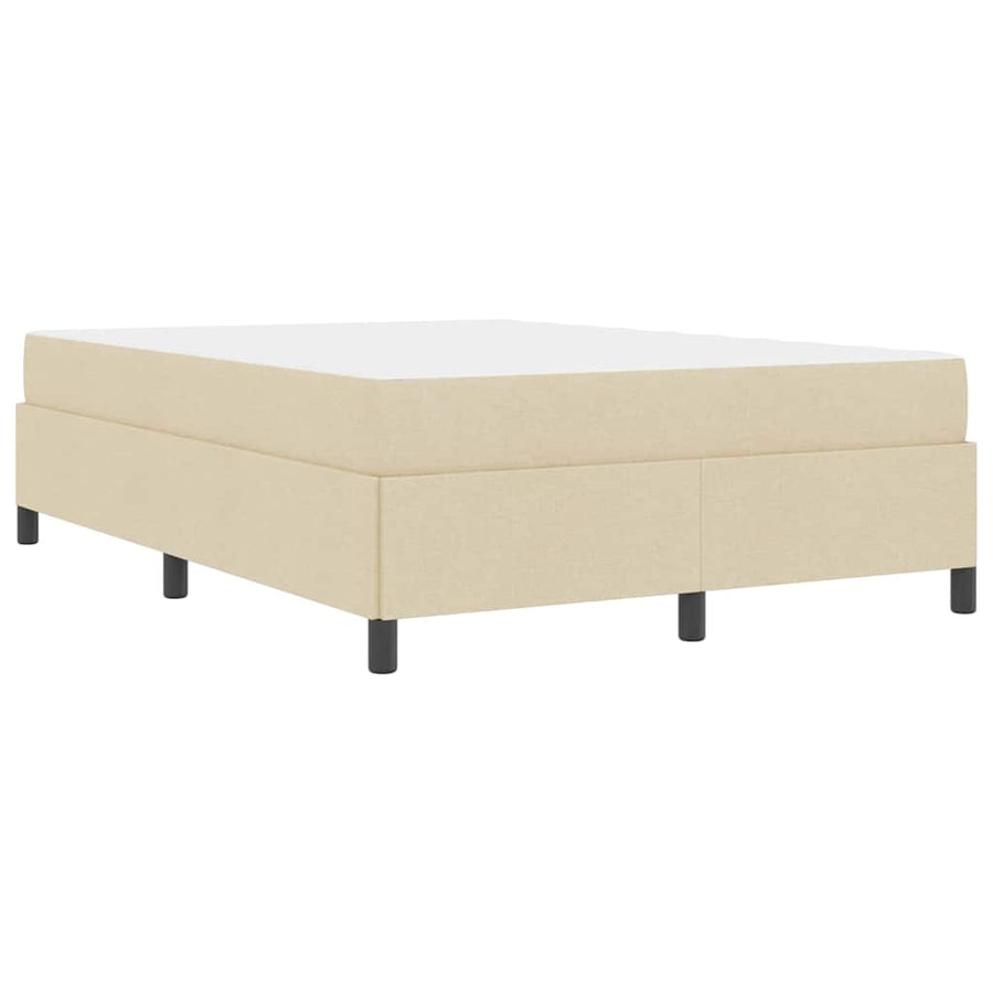 Boxspring bed Crème, Zwart 140 x 200 cm Stof, Engineered Hout