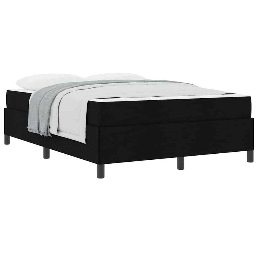 Boxspring bed Zwart, Zwart 160 x 200 cm Stof, Engineered Hout