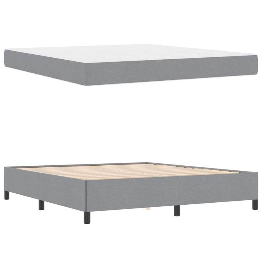 Boxspring bed Lichtgrijs, Zwart 180 x 200 cm