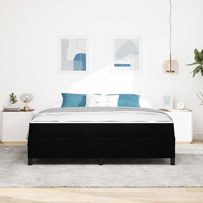 Boxspring bed Zwart, Zwart 180 x 200 cm Stof, Engineered Hout