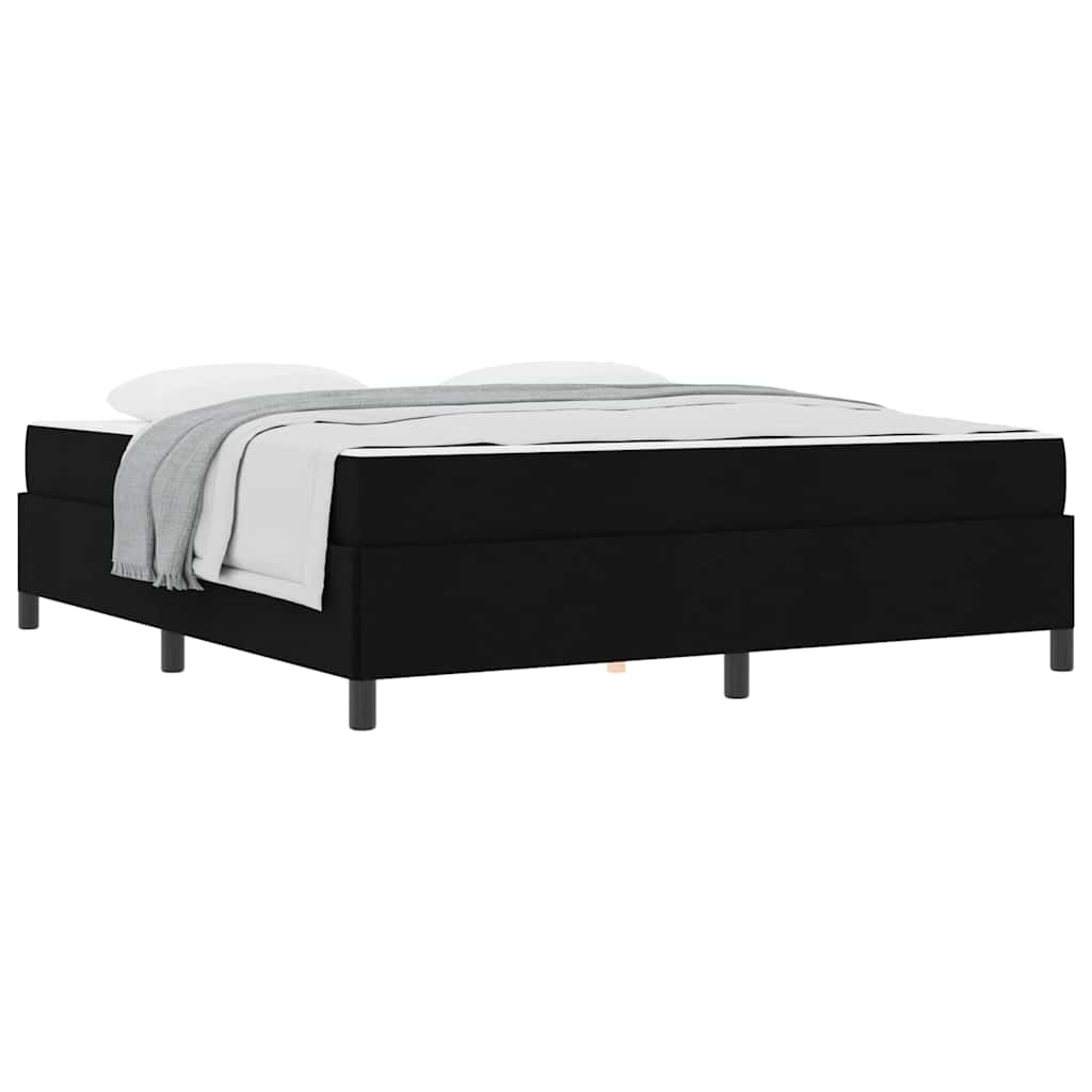 Boxspring bed Zwart, Zwart 180 x 200 cm Stof, Engineered Hout