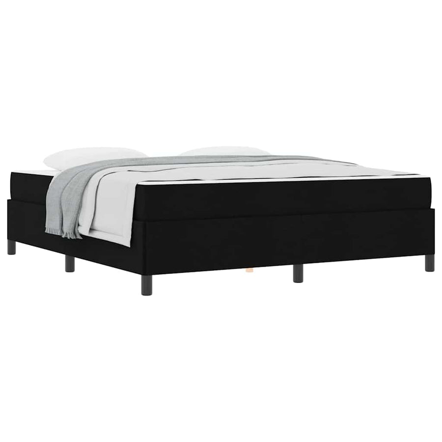Boxspring bed Zwart, Zwart 180 x 200 cm Stof, Engineered Hout