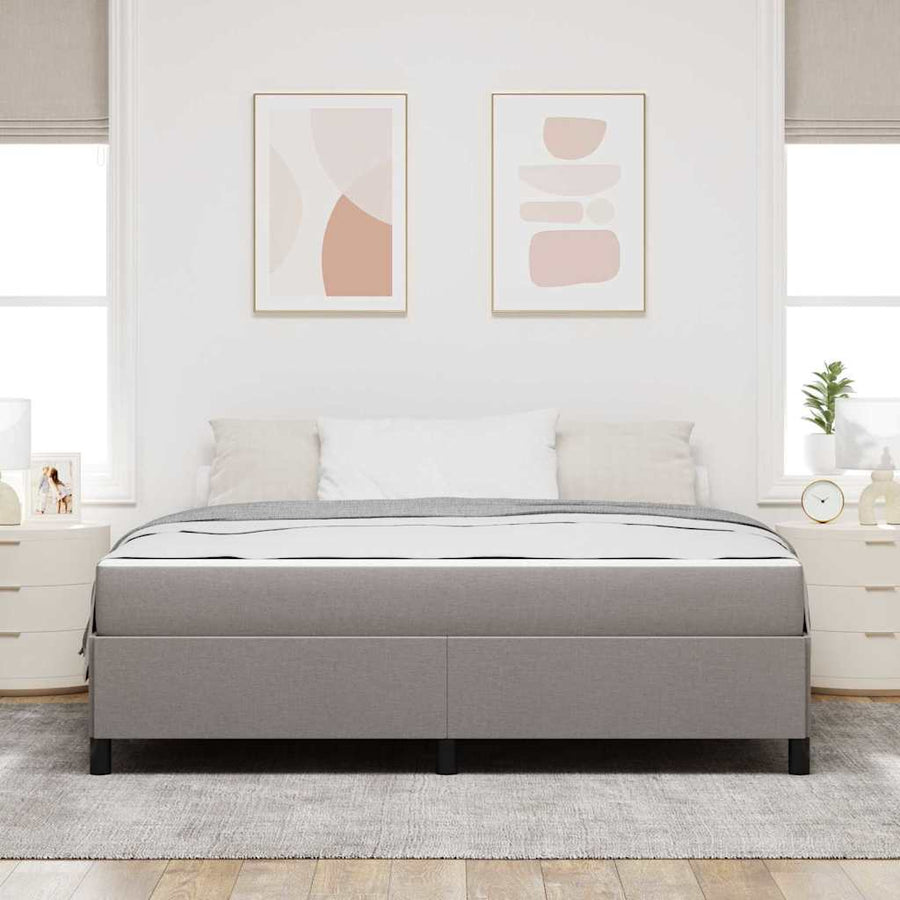 Boxspring bed Taupe, Zwart 180 x 200 cm Stof, Engineered Hout