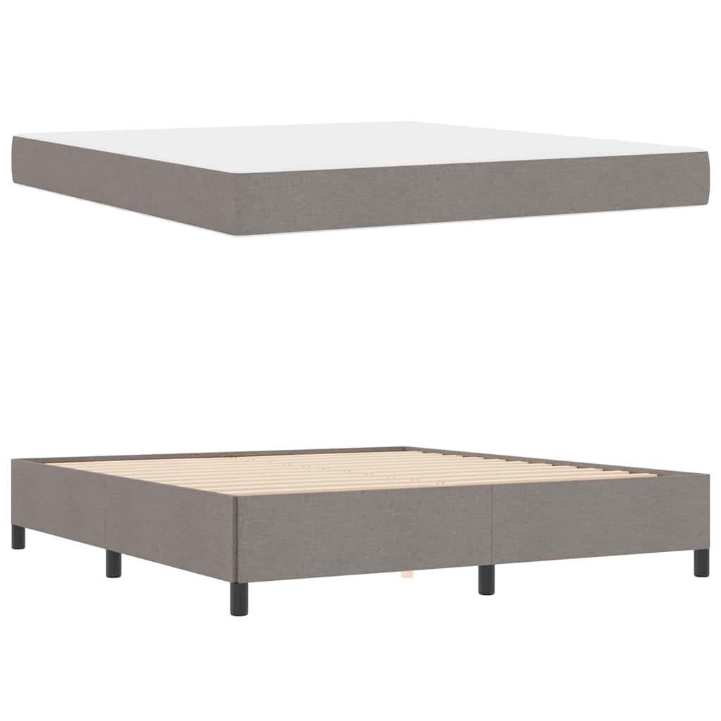 Boxspring bed Taupe, Zwart 180 x 200 cm Stof, Engineered Hout