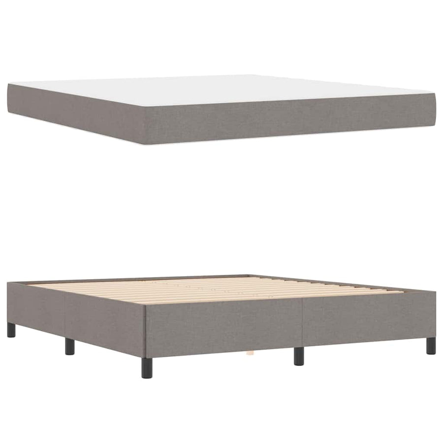 Boxspring bed Taupe, Zwart 180 x 200 cm Stof, Engineered Hout