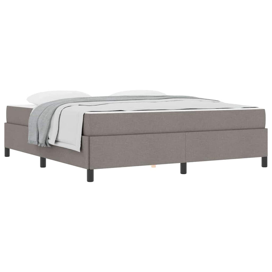 Boxspring bed Taupe, Zwart 180 x 200 cm Stof, Engineered Hout