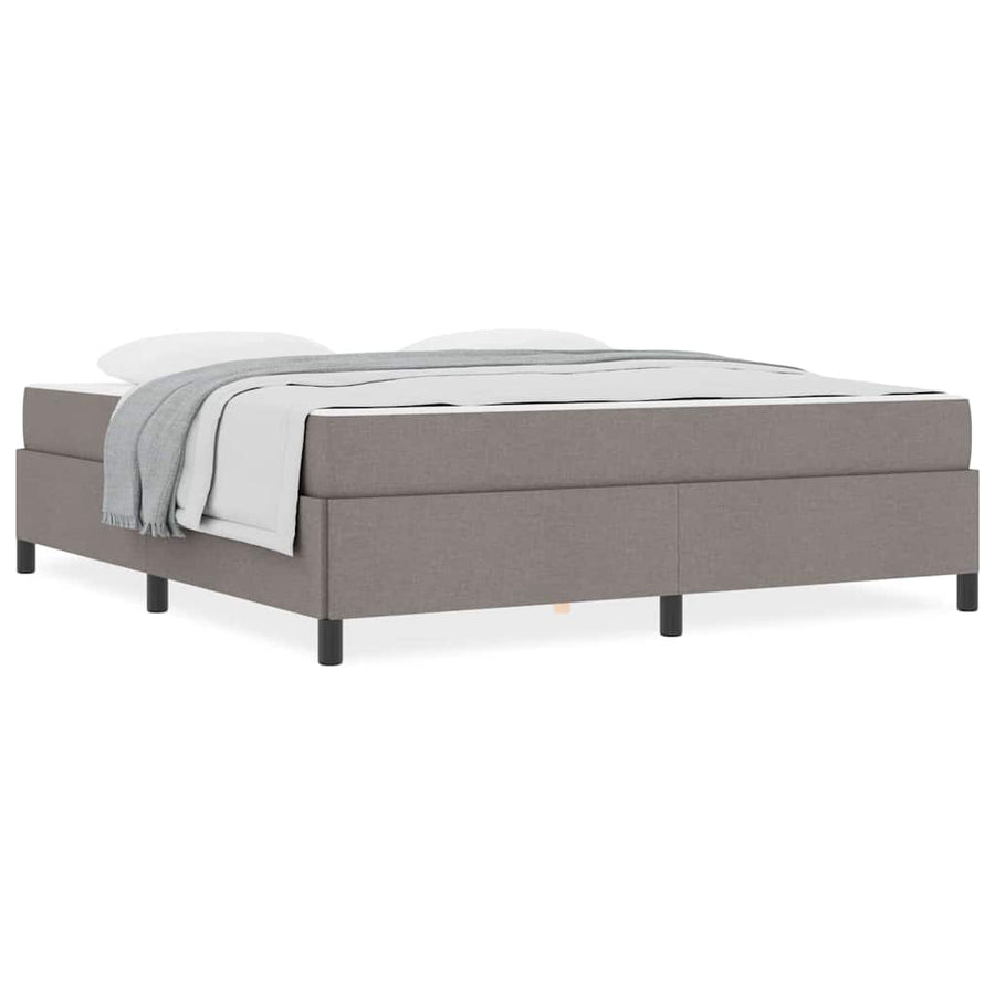 Boxspring bed Taupe, Zwart 180 x 200 cm Stof, Engineered Hout