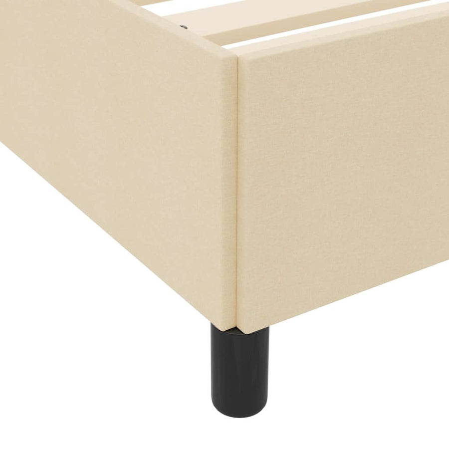 Boxspring bed Crème, Zwart 180 x 200 cm Stof, Engineered Hout