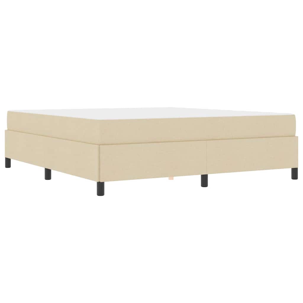 Boxspring bed Crème, Zwart 180 x 200 cm Stof, Engineered Hout
