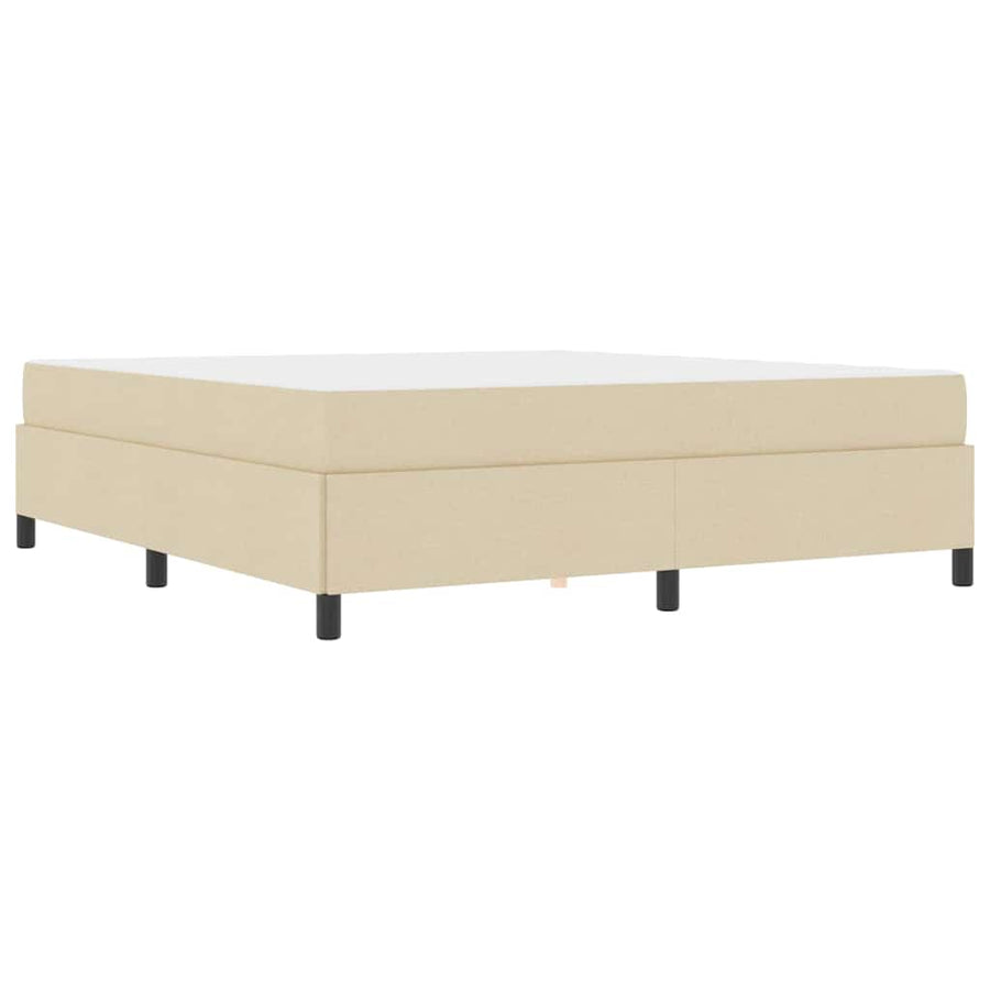 Boxspring bed Crème, Zwart 180 x 200 cm Stof, Engineered Hout