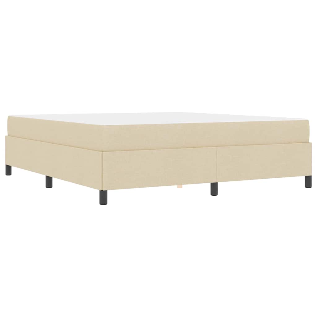 Boxspring bed Crème, Zwart 180 x 200 cm Stof, Engineered Hout