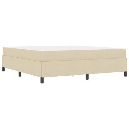 Boxspring bed Crème, Zwart 180 x 200 cm Stof, Engineered Hout