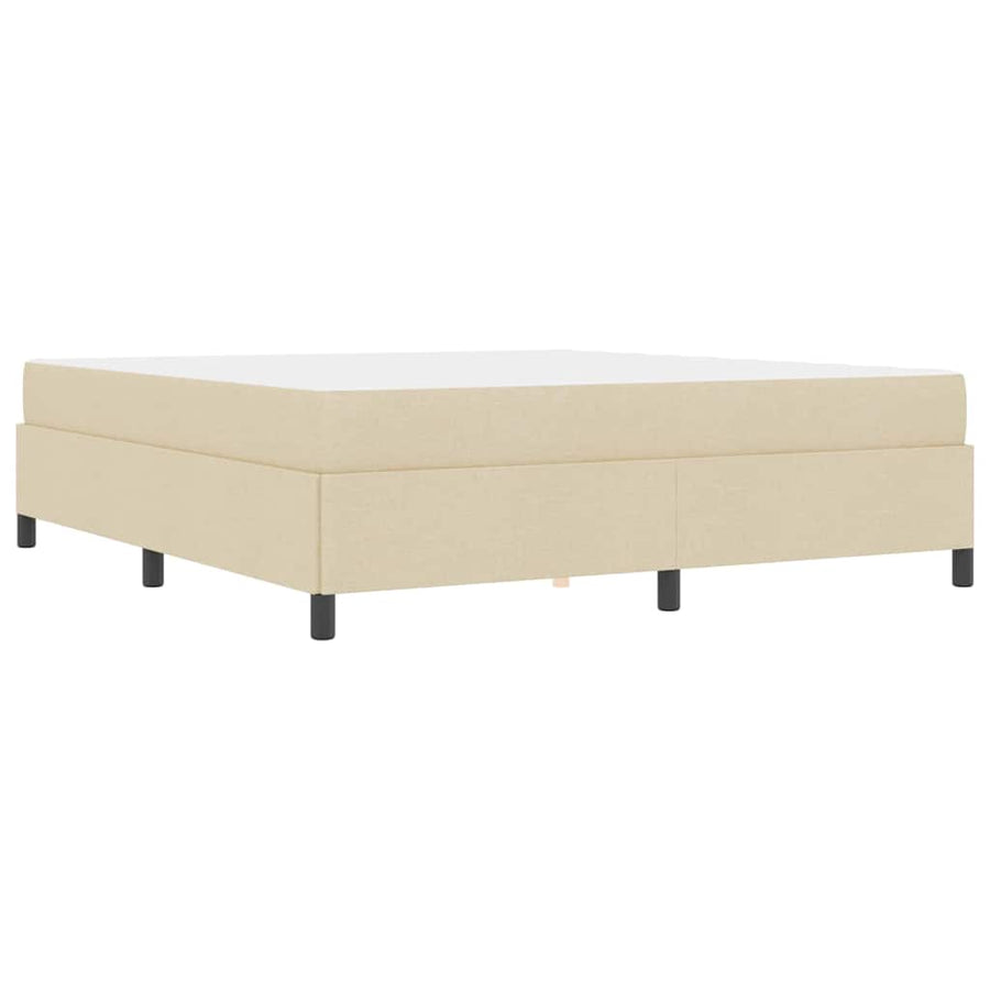 Boxspring bed Crème, Zwart 180 x 200 cm Stof, Engineered Hout