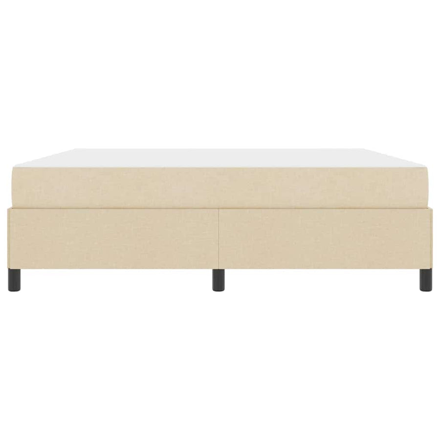 Boxspring bed Crème, Zwart 180 x 200 cm Stof, Engineered Hout