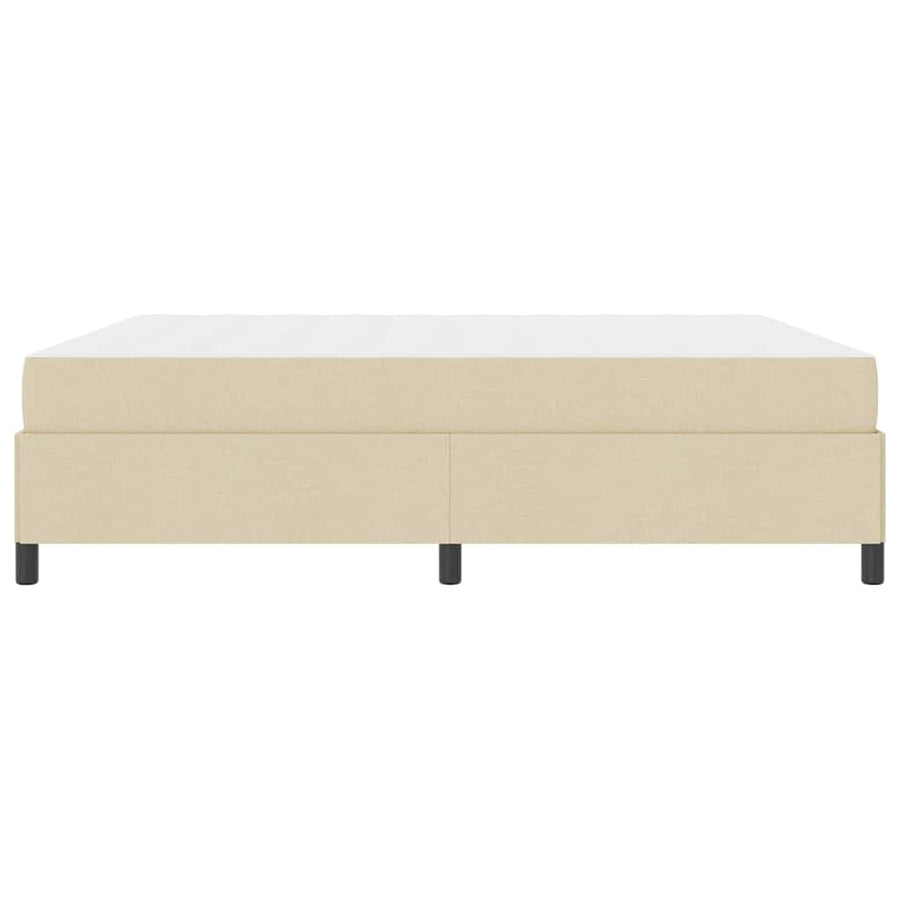 Boxspring bed Crème, Zwart 180 x 200 cm Stof, Engineered Hout