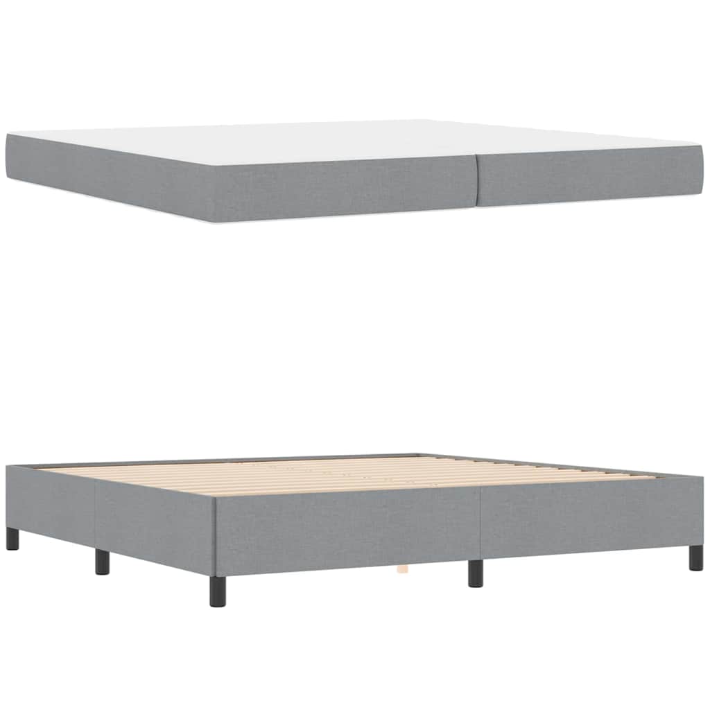 Boxspring bed Lichtgrijs, Zwart 200 x 200 cm