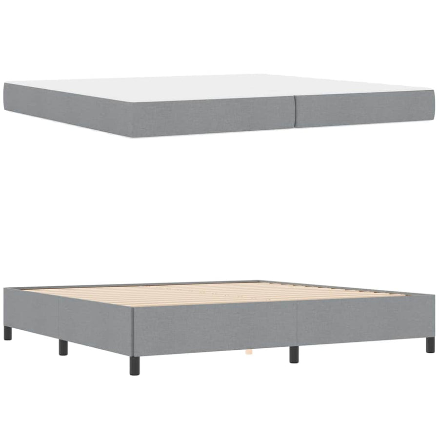 Boxspring bed Lichtgrijs, Zwart 200 x 200 cm