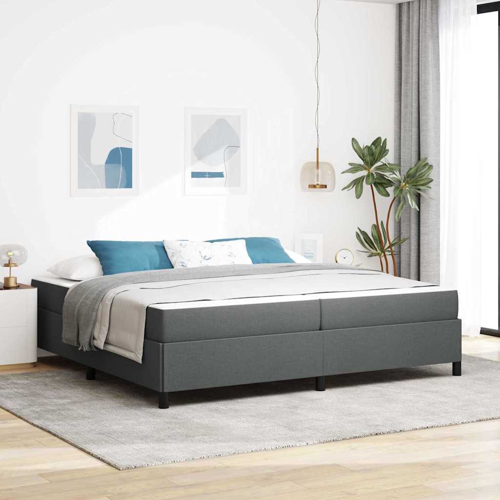 Boxspring bed Donkergrijs, Zwart 200 x 200 cm